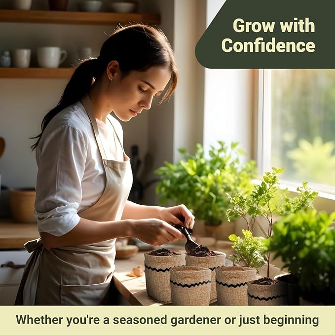 10 Herb Garden Planter Indoor Kit, Soil Discs, Gardening Tools, Unique - Image 6