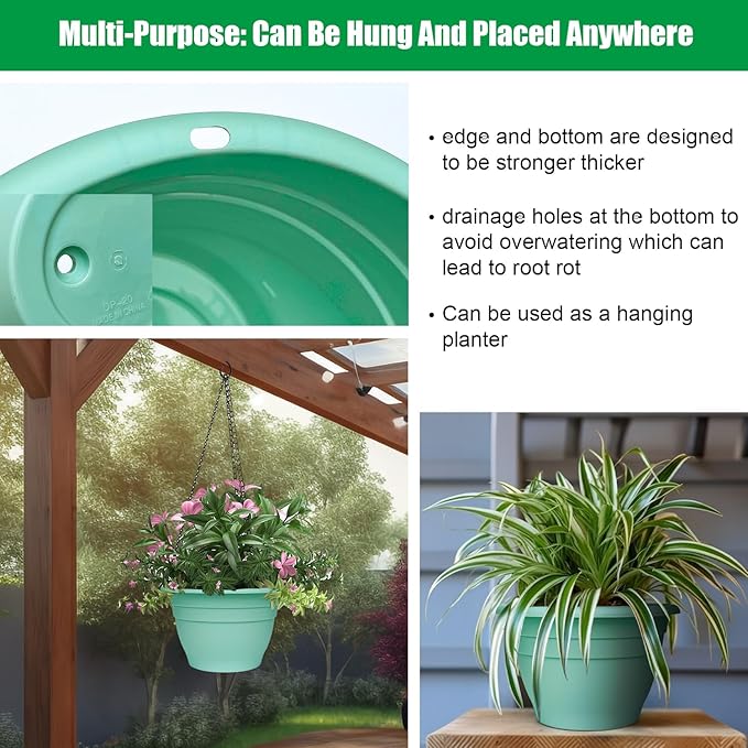 Plant Pots Set of 5, 6.4" Depth Plant Planters - Image 5