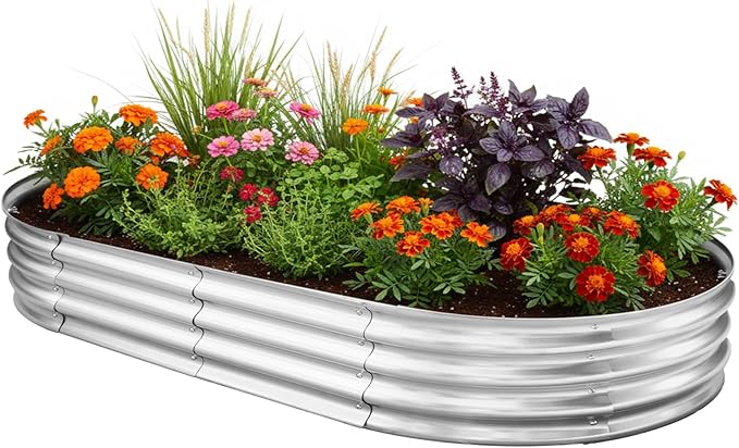 TATAANTY Raised Garden Bed for Outdoor: 4x2x1ft Durable Metal Vegetable Plant by TATAANTY