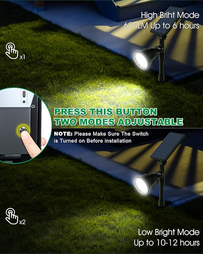 Solar Spot Lights Outdoor, Bright Solar Landscape Spotlights Waterproof 18LED - Image 5