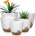 Plant Pots 10/9/8/7.5/7 Inch Self Watering Pots, Plastic Flower Pots, Nursery by QRRICA
