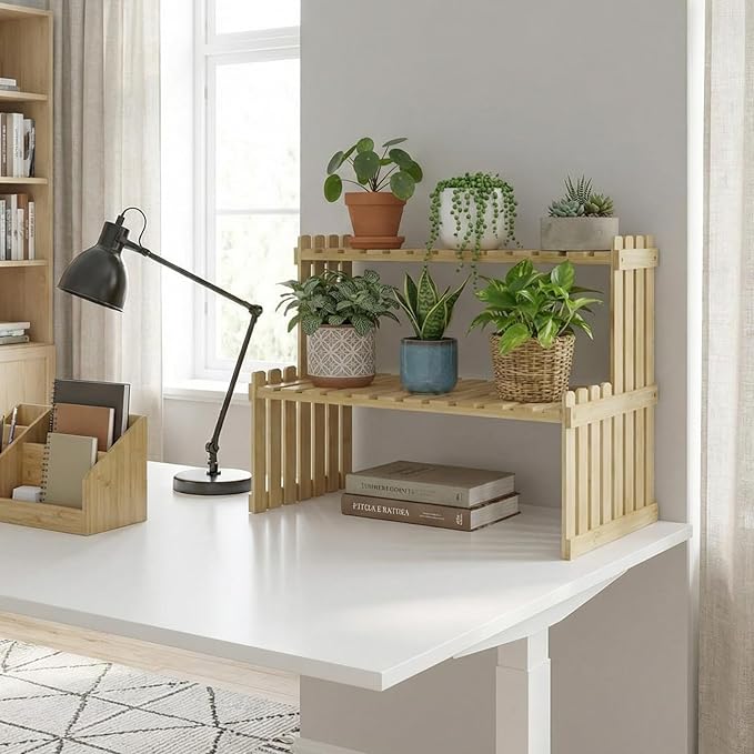 MyGift Natural Bamboo Indoor Plant Stand - Image 3