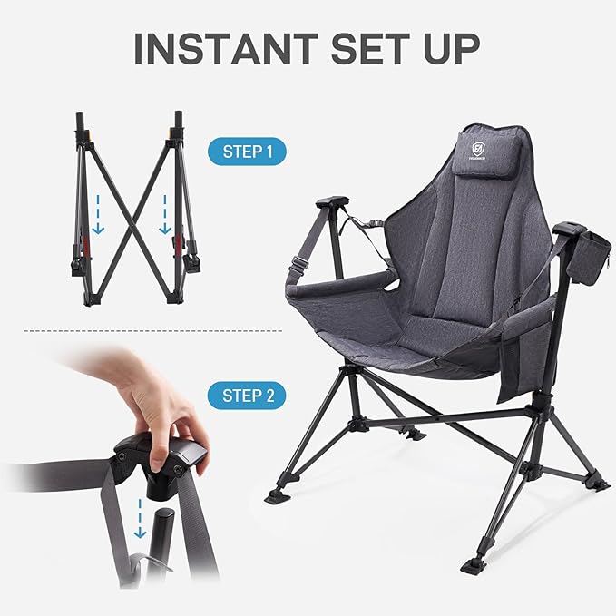 EVER ADVANCED Padded Hammock Camping Chair, Oversized Heavy Duty Swing Chair - Image 6