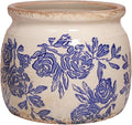 Chinoiserie Ceramic Plant Pot for Garden Decor, 6.29in Rustic Farmhouse Planter by XiaanJiaju