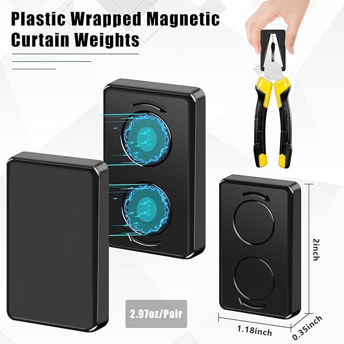 36 Pcs Outdoor Curtain Weights, Plastic Wrapped Heavy Duty Curtain Weights - Image 2