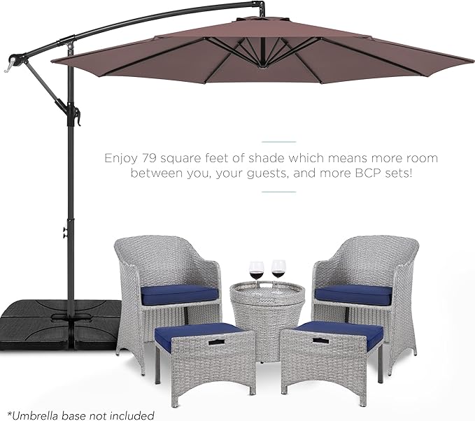 Best Choice Products 10ft Offset Hanging Market Patio Umbrella w/Easy Tilt - Image 2