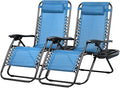 Nazhura Set of 2 Relaxing Recliners Patio Chairs Adjustable Steel Mesh Zero by NazhuraGoodCompanionAtHome