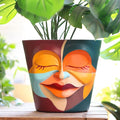 GUGUGO 8 Inch Abstract Rainbow Head Planter, Unique Face Plant Pot by GUGUGOHOMEDECOR