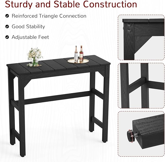 Stoog All-Weather Patio Bar Table, Outdoor Bar Table - Image 5