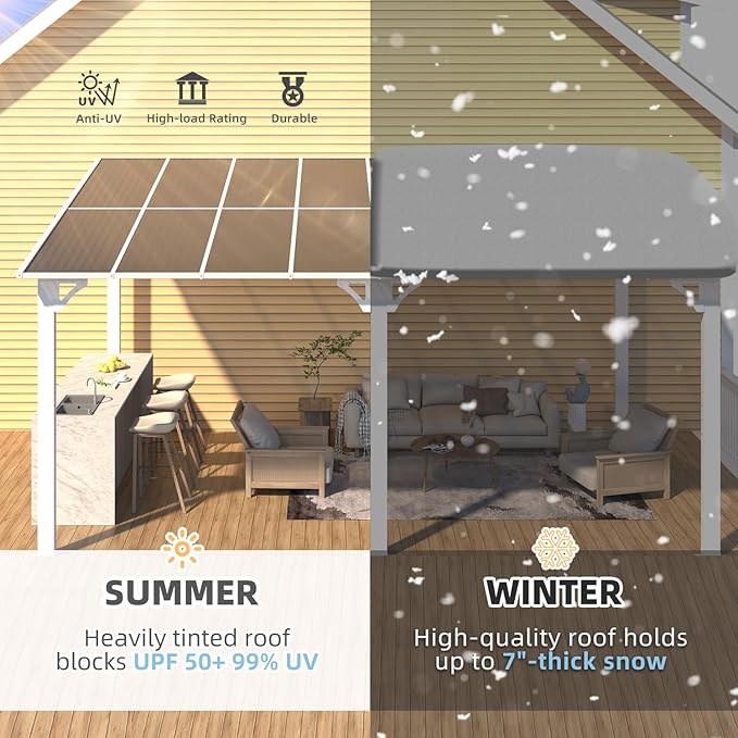 AECOJOY 16' x 10' Gazebo White Outdoor Pergola - Image 2