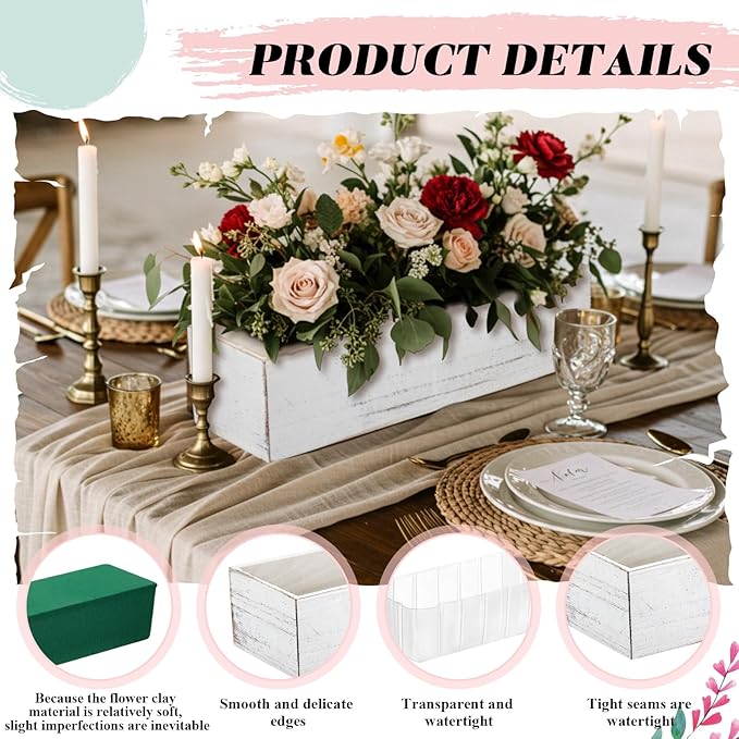 Dandat 10 Set Rectangle Wooden Planter Wood Boxes - Image 3