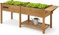 Raised Garden Bed with Legs Outdoor, Elevated Garden Box, Storage Shelf by Ketive