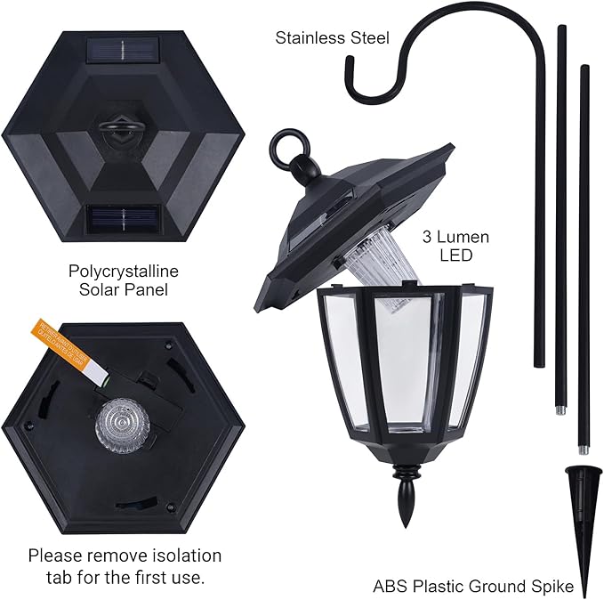 Dynaming 4 Pack Solar Hanging Lights Outdoor, Solar Powered Garden Decorative - Image 7