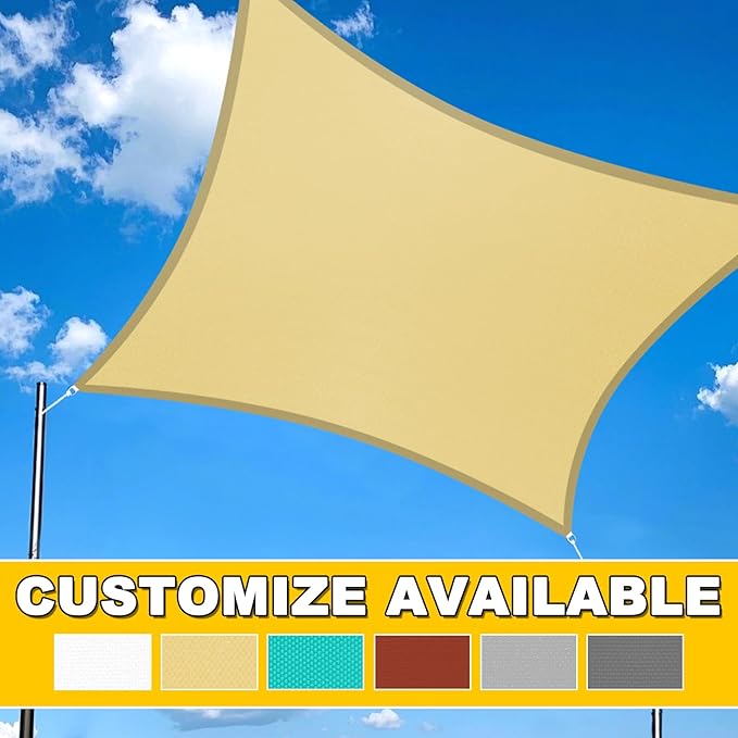 Artpuch Waterproof Sun Shade Sail, UV Resistant Rain Canopy, Curved Edges Shade - Image 7