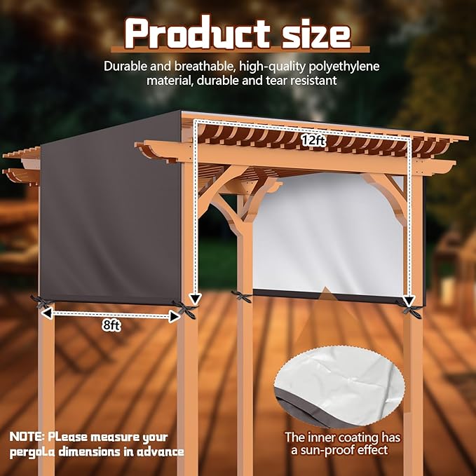 Universal Pergola Replacement Canopy Outdoor Canopy Shade Cover Waterproof - Image 2