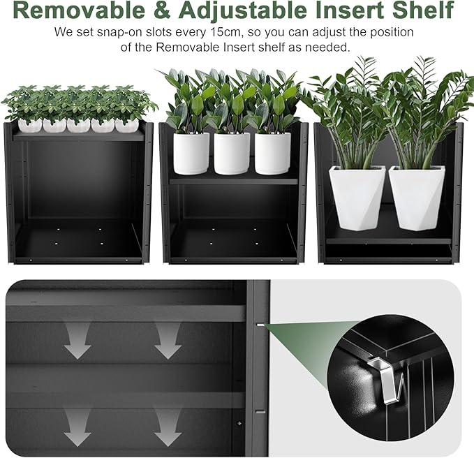 Metal Large Planter Box 20" L x 20" W x 20" H, Heavy Duty Tall Rectangle - Image 4