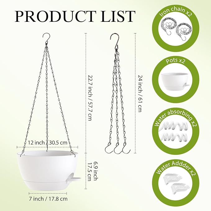 12 Inch Hanging Baskets 2 PC - Image 2