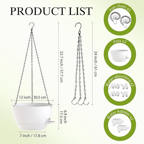 12 Inch Hanging Baskets 2 PC - Image 2