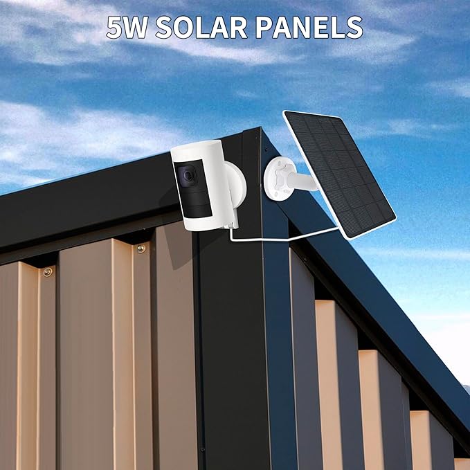 2-Pack 5W 6V Solar Panel for Ring Camera, Solar Charger Compatible - Image 3