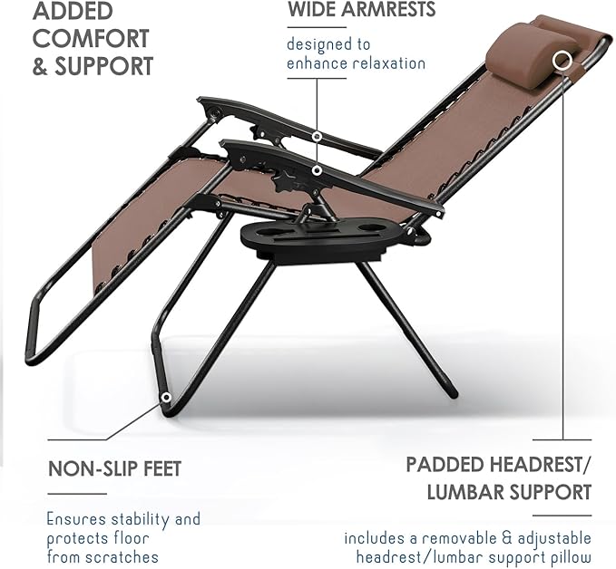 Nestl Zero Gravity Chairs, Portable Patio Lounge Chair Outdoor - Image 6