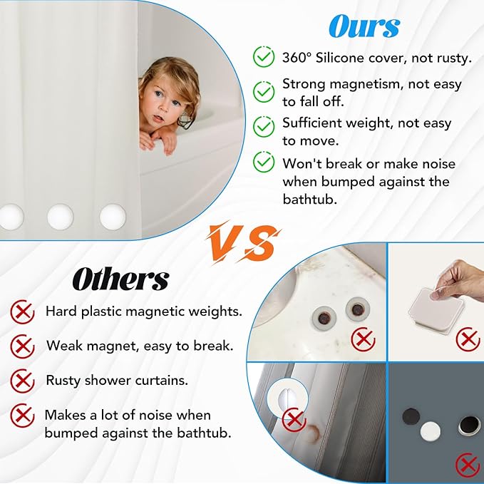 12 Pcs Shower Curtain Weights, Silicone Wrapped Heavy Duty Shower Curtain - Image 4