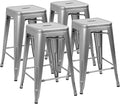 Devoko Metal Bar Stools 24" Indoor Outdoor Stackable Barstools Modern Style by DEVOKO