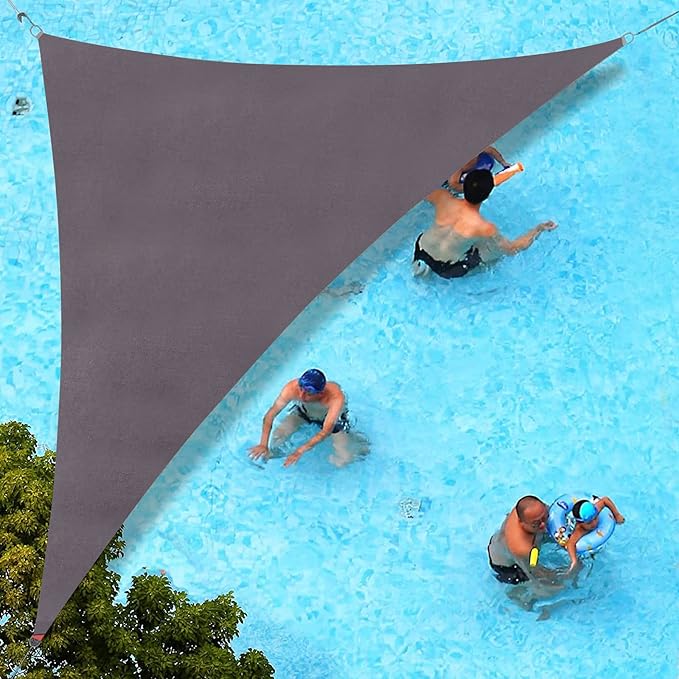 SUNLAX Custom Size 10'x18'x20.6' Dark Grey Sun Shade Sail Right Triangle UV by SUNLAX