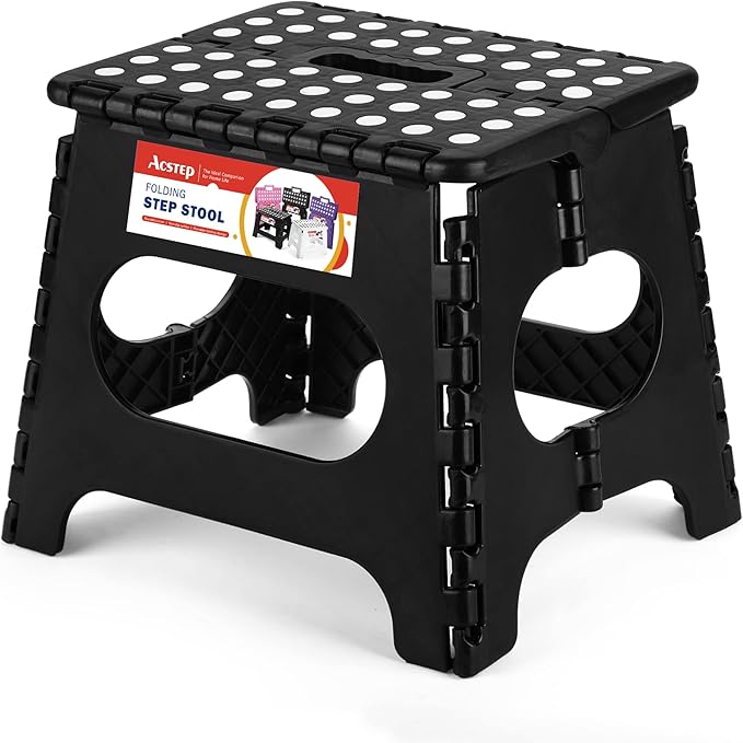 ACSTEP Folding Step Stool 11 Inch, Sturdy Plastic Foldable Step Stool by ACSTEP