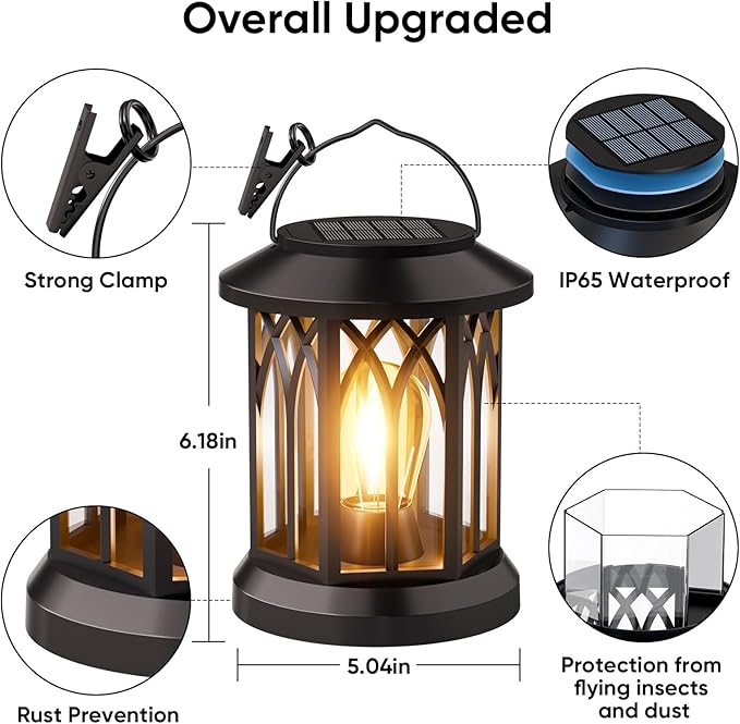 6 Pack Solar Lanterns Outdoor Waterproof - Image 3