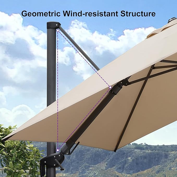 PURPLE LEAF 8.2' X 11.5' Tilting Patio Umbrella - Image 9
