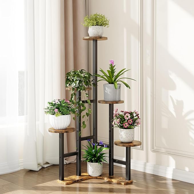 Corner Plant Stand Indoor, 6 Tiered Corner Plant Shelf Flower Stand - Image 7