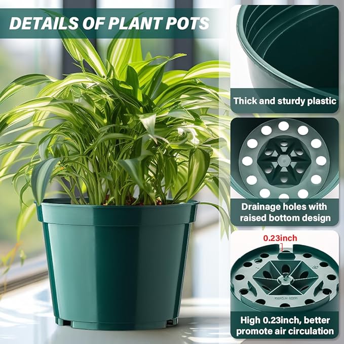 BTPLASTIK 15 Pack 6 Inch Plant Pots - Image 3