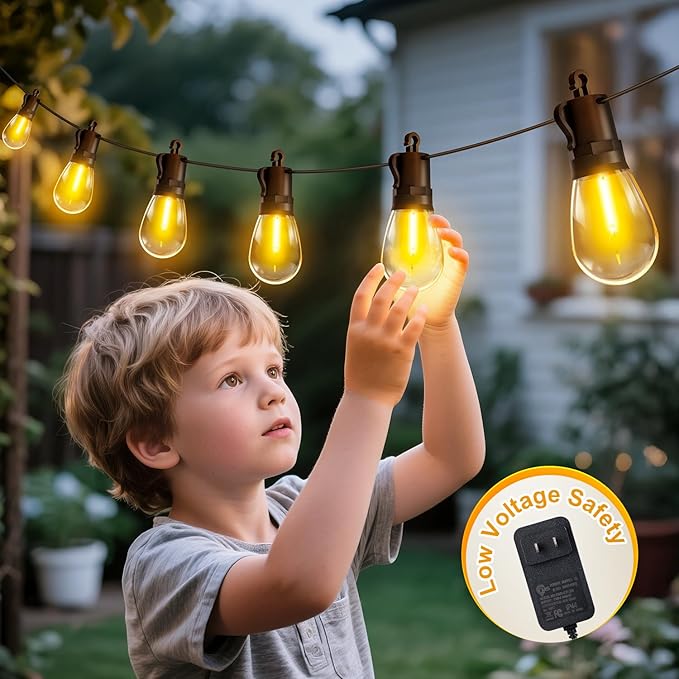 Outdoor String Lights Patio LED Light Outside - 45M 43+2 S14 LED 150ft Porch - Image 5