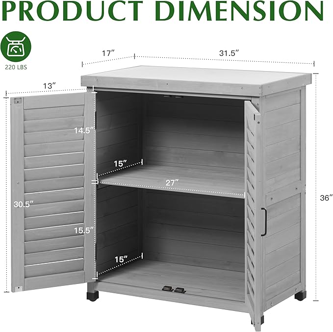 Outdoor Storage Cabinet & Potting Bench Table - Image 3