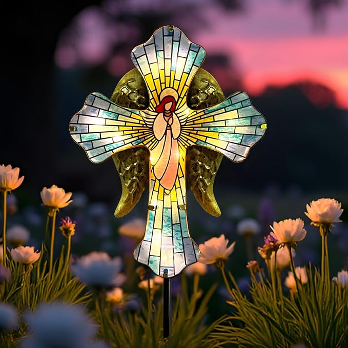 Solar Cross Garden Stake Lights by HokfirmHomeDecorGarden