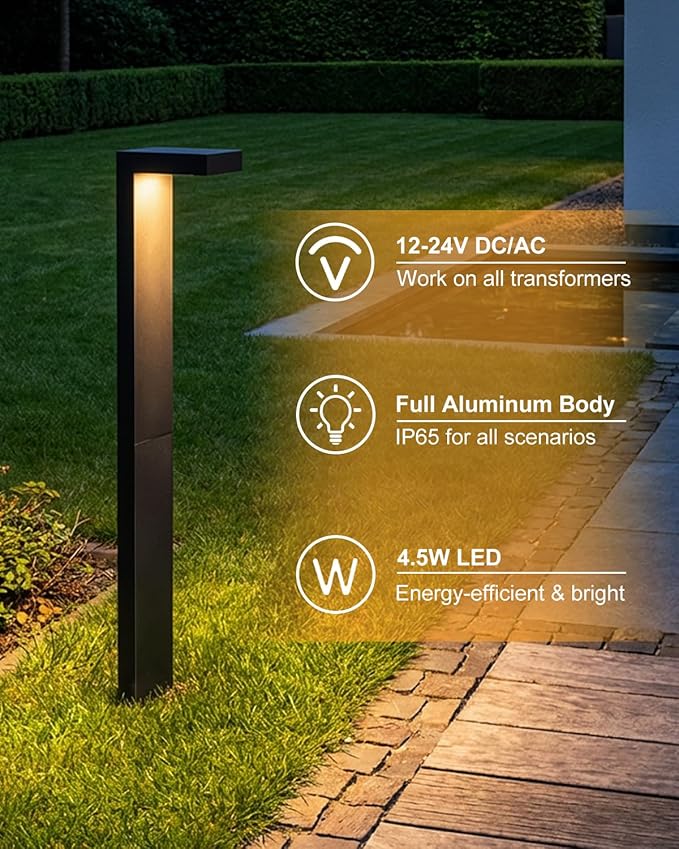 Low Voltage Landscape Lights, 2 Pack Outdoor LED Pathway Light, Wired Path - Image 5