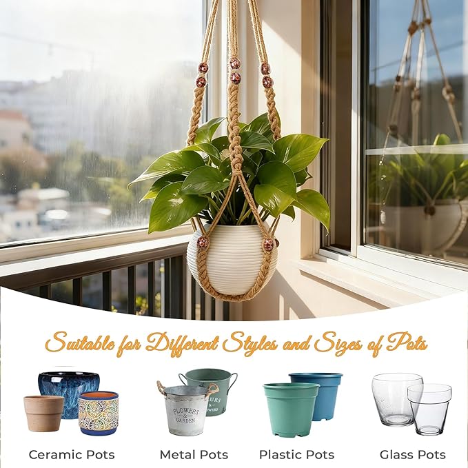 35 Inch Macrame Plant Hanger, Large - Image 5