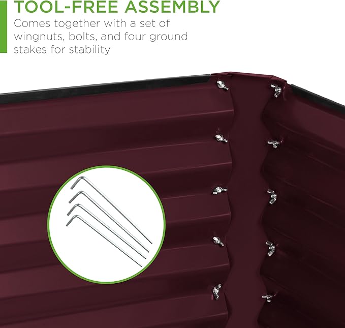 Best Choice Products 6x3x2ft Outdoor Metal Raised Garden Bed, Deep Root Box - Image 5