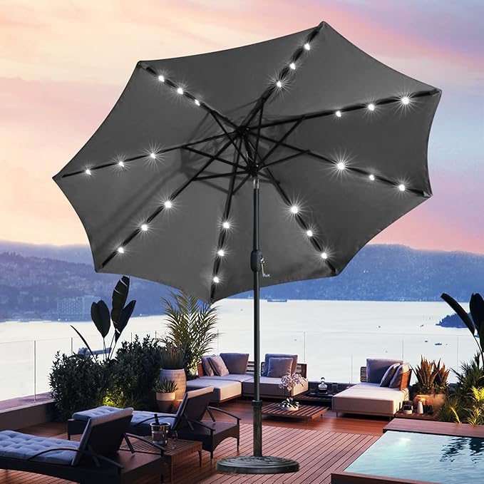 Sunnyglade 9' Solar LED Lighted Umbrella - Image 6