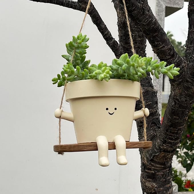 Hanging Planter Swing Face Plant Pot - Image 7