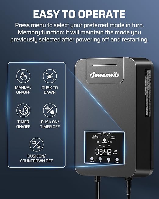 DEWENWILS 300W Low Voltage Landscape Transformer, Outdoor Low Voltage - Image 2