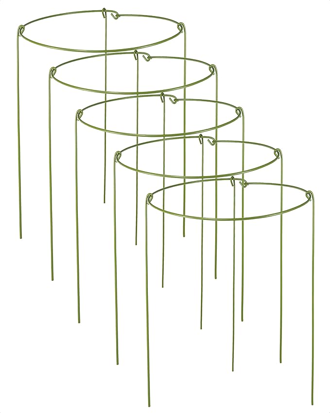 5 Pack Plant Support Stakes, Adjustable Plant Ring Cages by Unknown