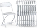 10 Pack Foldable Plastic Chair | Folding & Stackable | 350 lbs Capacity Steel by OurModernSpace