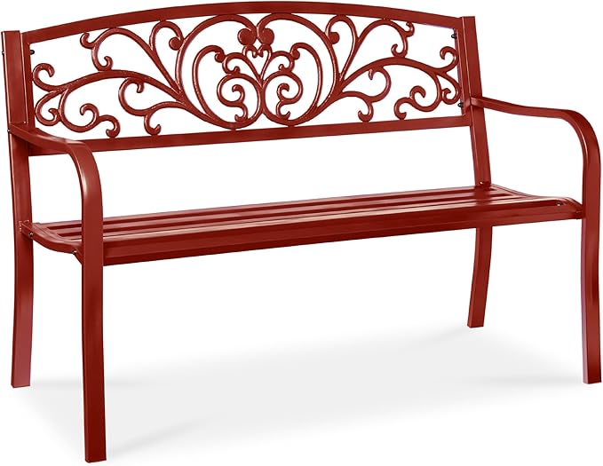 Best Choice Products Outdoor Bench Steel Garden Patio Porch Furniture by BestChoiceProducts