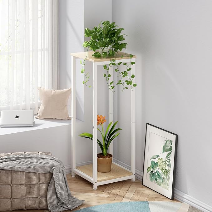 Plant Stand Indoor Corner Tall 2 Tier Metal Modern Flower Storage Plant Shelf - Image 4