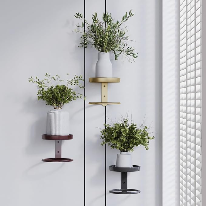 Metal Wall Planters Mid Century Modern Floating Shelves - Image 2