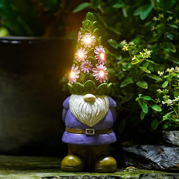 Nacome Solar Garden Outdoor Statues Gnome by Nacome