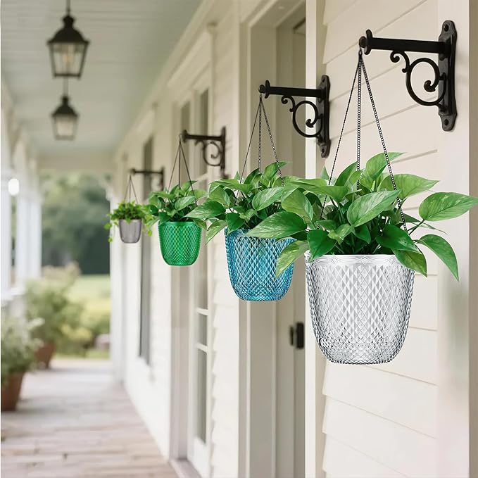 QCQHDU Self Watering Hanging Pots, 2 Pack 7.2 Inch Hanging Planters - Image 7