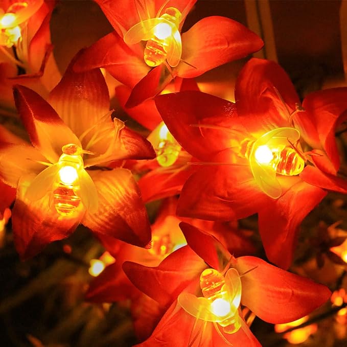 SEMILITS Solar String Lights 20LED Outdoor Waterproof Simulation Honey Bees - Image 5
