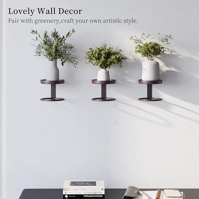 Metal Wall Planters Mid Century Modern Floating Shelves - Image 7